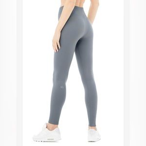 Seamless High-Waist Ribbed Legging -Steel Blue